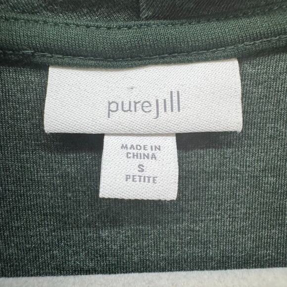 J Jill Dress Women SP Green A-Line Cowl Neck Long Sleeves Side Pockets Over Knee - Picture 2 of 14